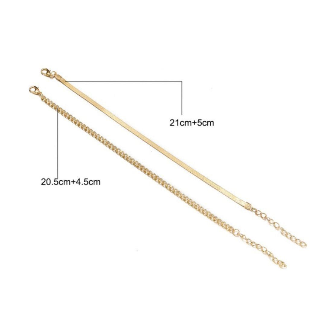 Flat Gold Snake Chain Anklet