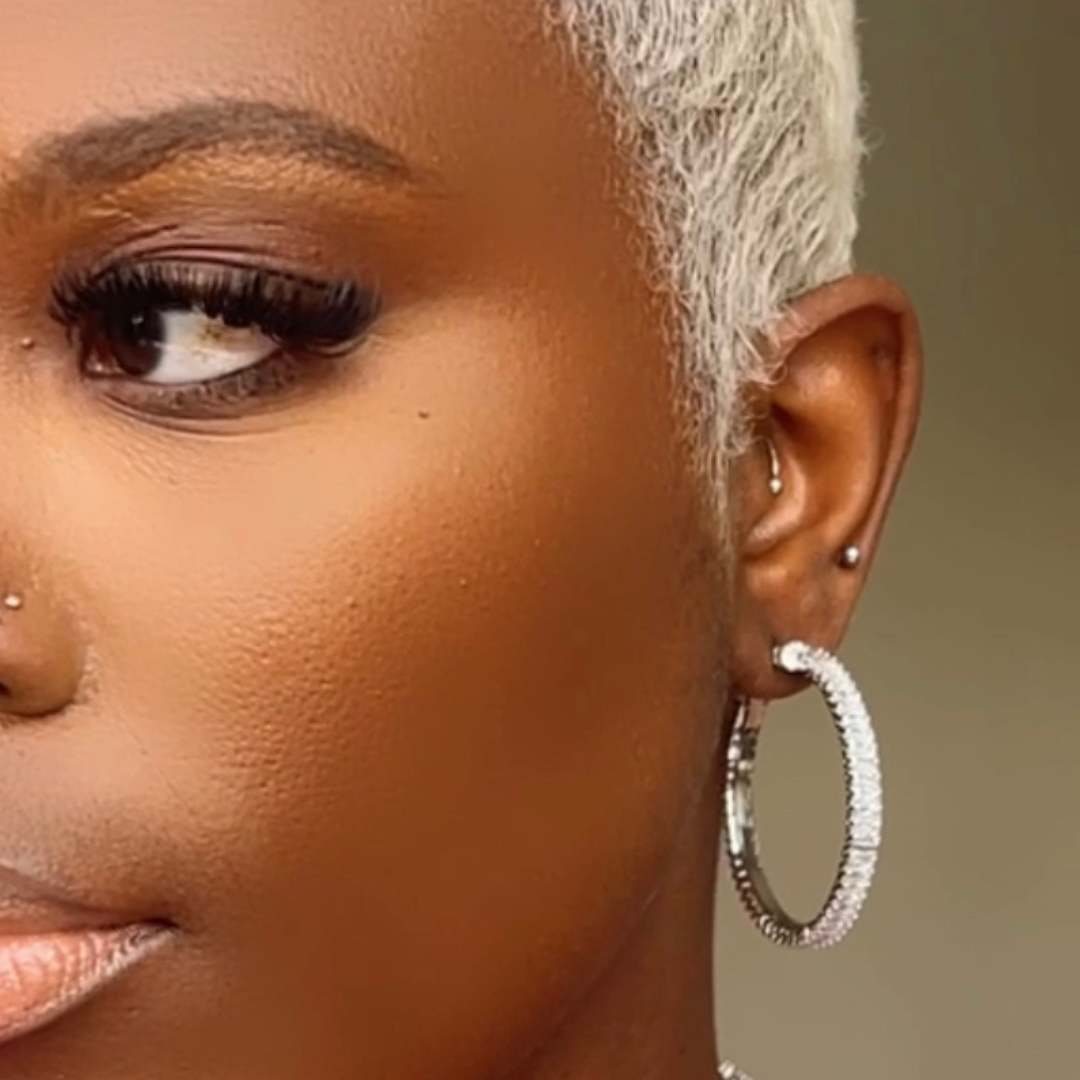 14k Baguette Hoop Earring