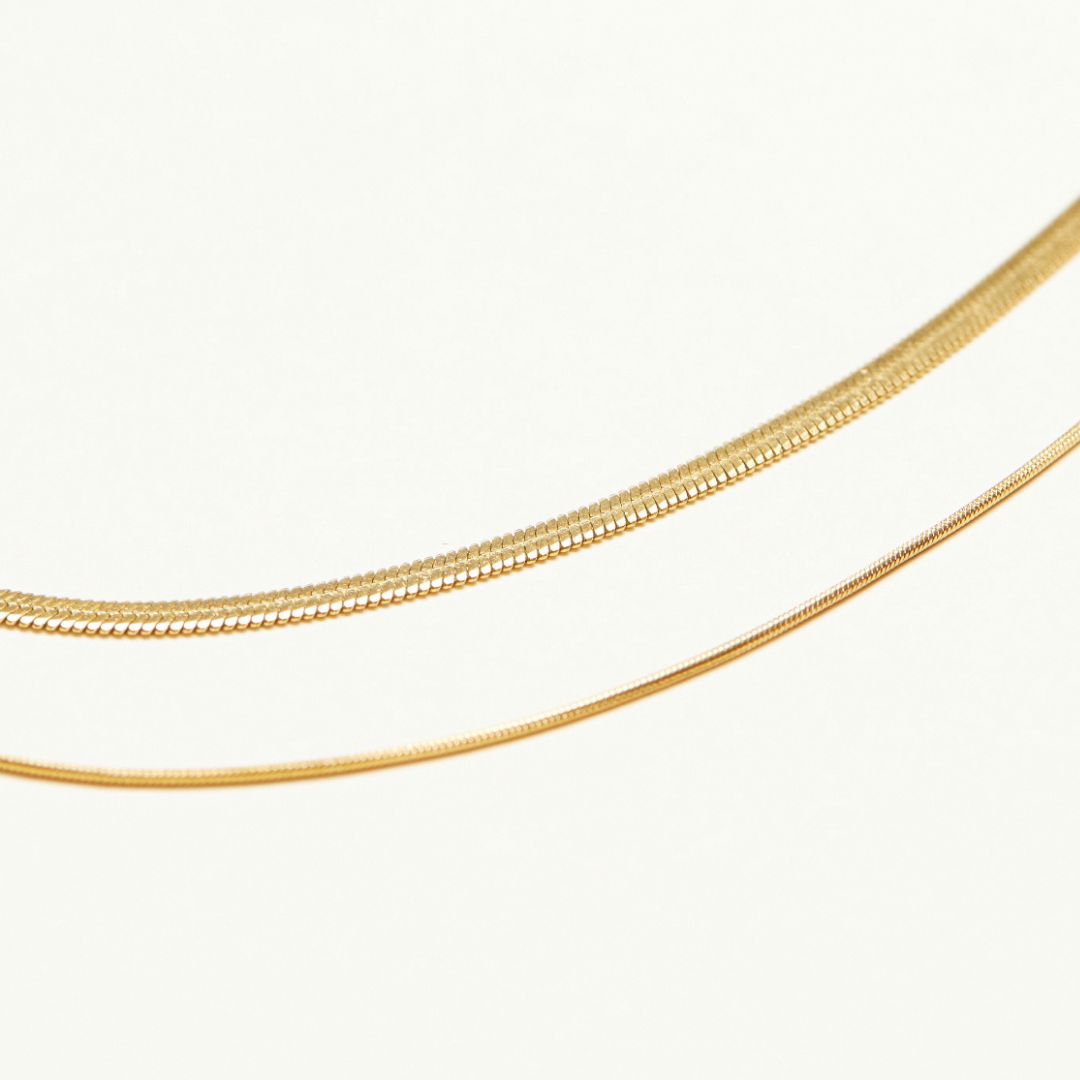 18k Double Herringbone Necklace
