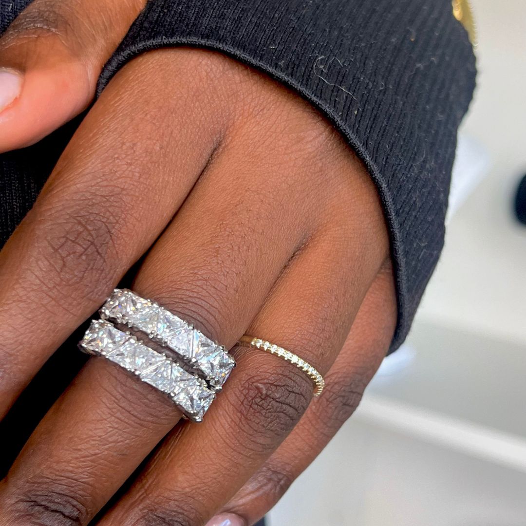 14k Trilliant Cut Eternity Band