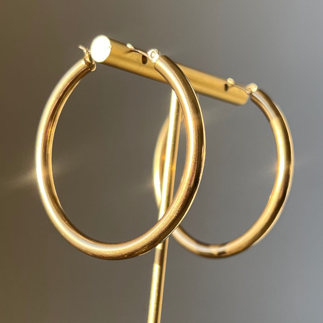 Solid 14k Hoops