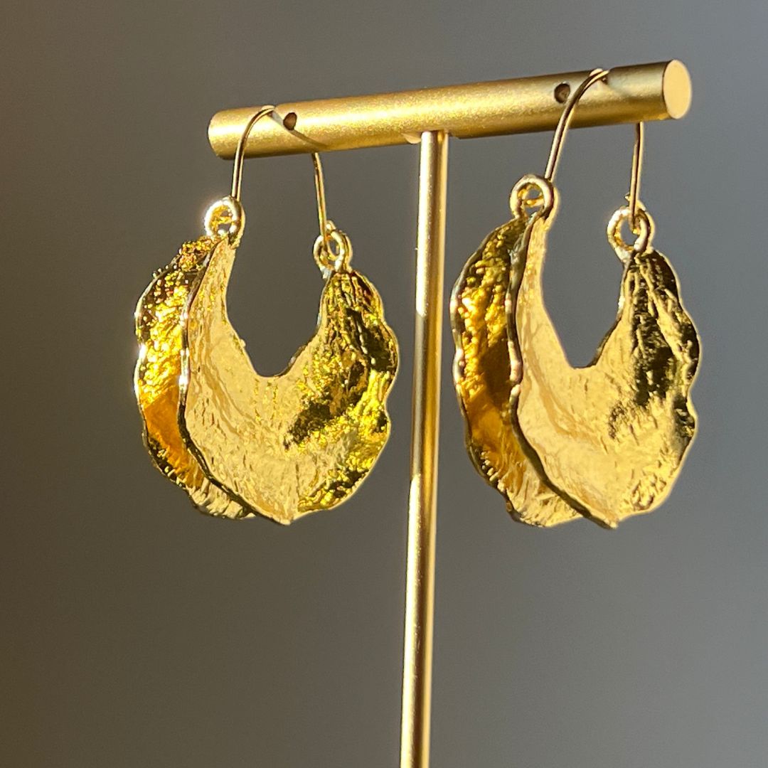 18k Gold Geometric Hoop Earrings