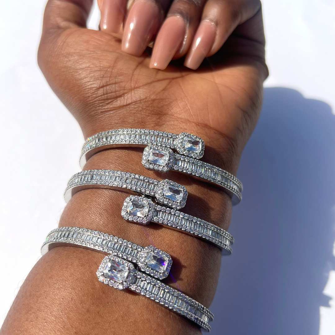 14k Gold Icy Cuff Bracelet | Iced Out Diamond Cuff