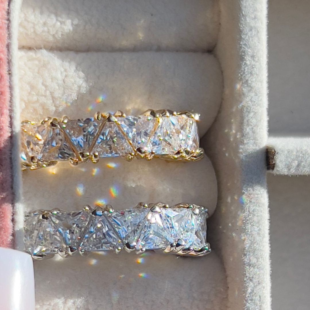 14k Trilliant Cut Eternity Band