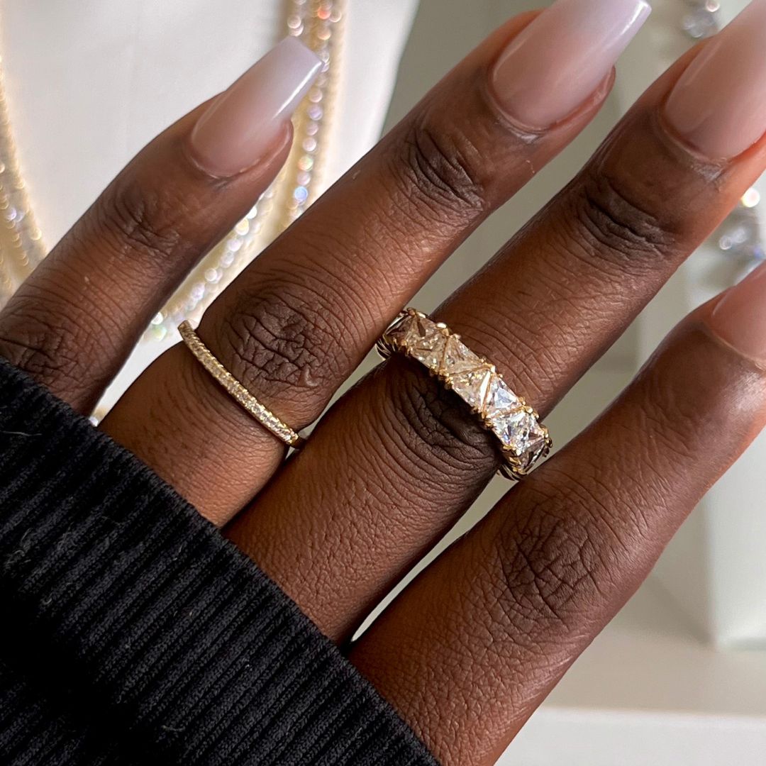 14k Trilliant Cut Eternity Band
