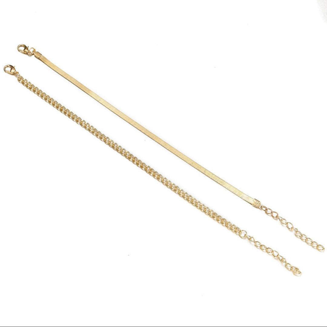 Flat Gold Snake Chain Anklet