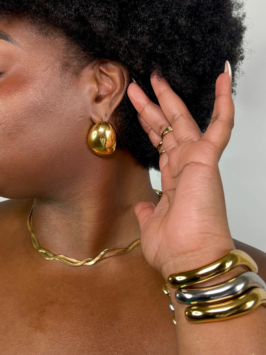 18k Gold Solid Round Earrings