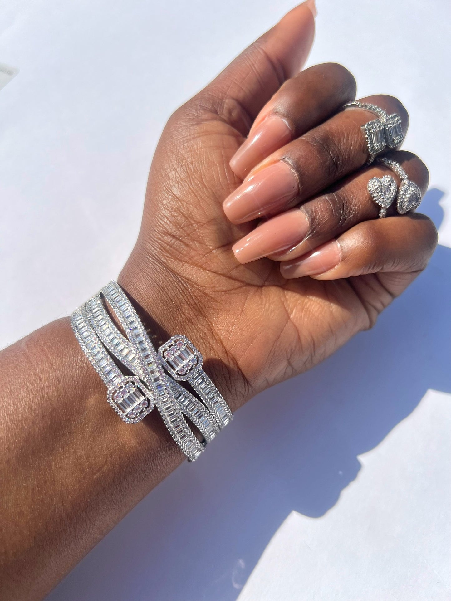 14k Double Baguette Cuff Bangle