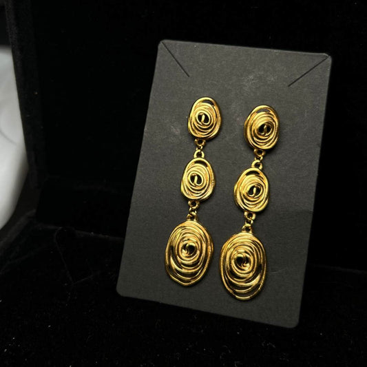 18k Swirl Drop Earrings