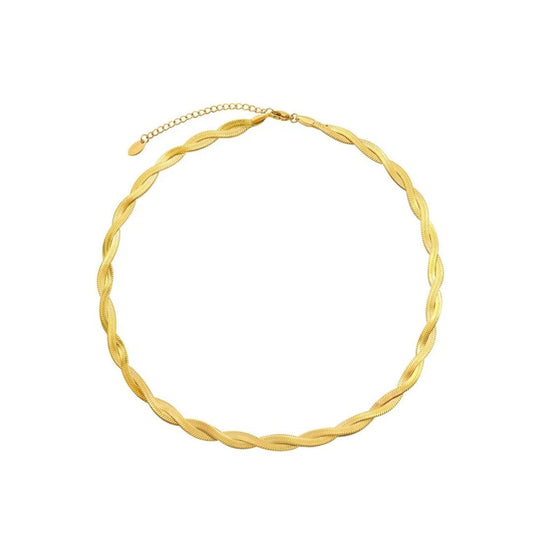Twisted Double Strand Herringbone Necklace