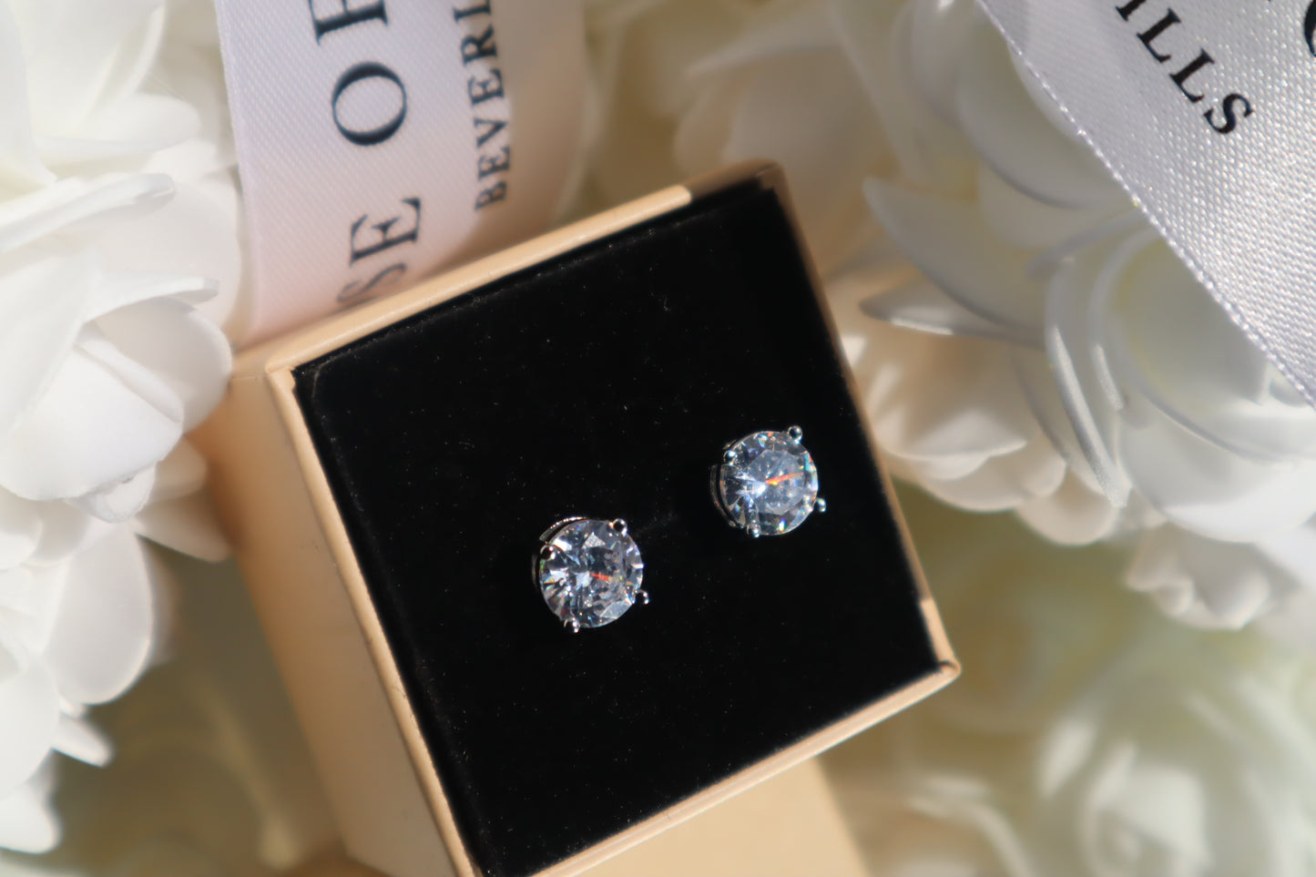 14k Dainty Diamond Screw Back Earrings