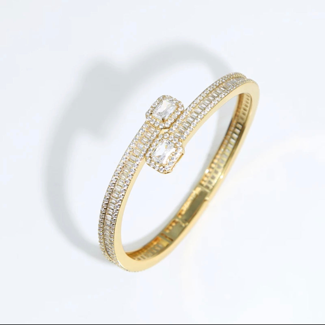 14k Gold Icy Cuff Bracelet | Iced Out Diamond Cuff