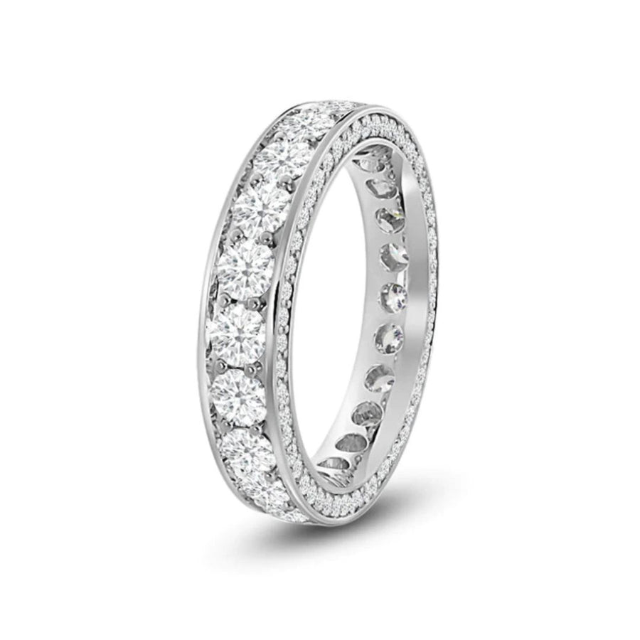 14k Pave Sides Round Diamond Eternity Ring
