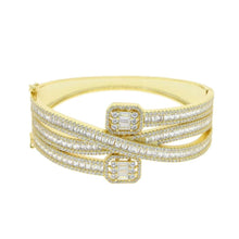Load image into Gallery viewer, 14k Double Baguette Cuff Bangle
