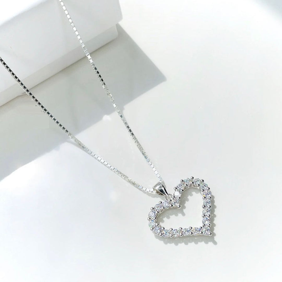 14k Open Heart Pendant Necklace