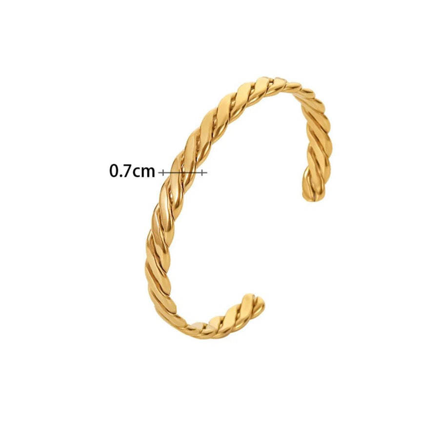 18k Minimalist Braided Cuff Bracelet